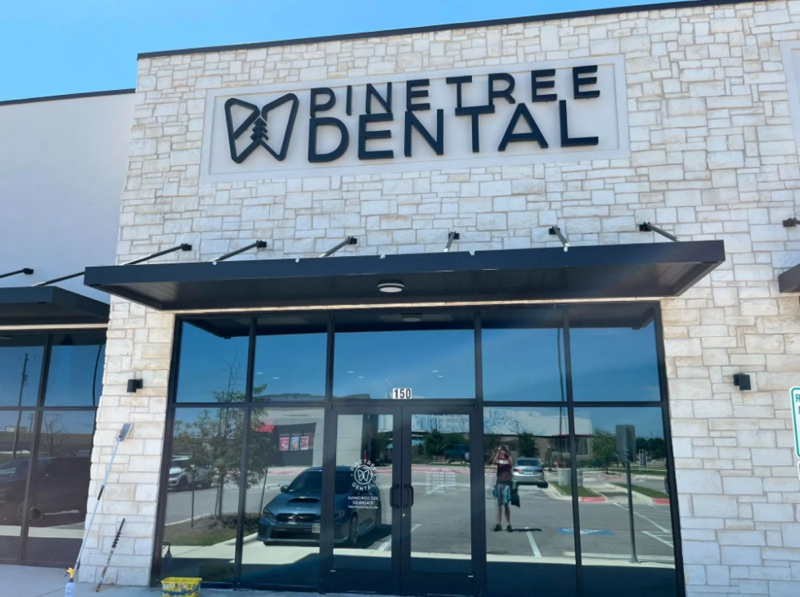 Pinetree Dental storefront windows cleaned