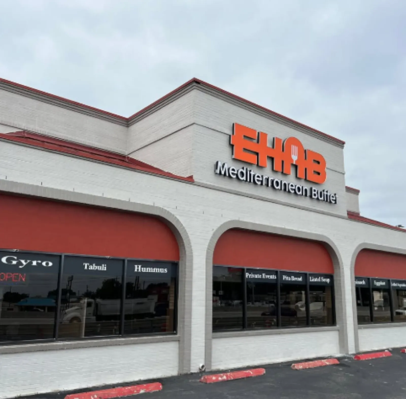EHAB Mediterranean Buffet storefront windows cleaned